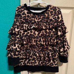 Girls leopard print boutique shirt